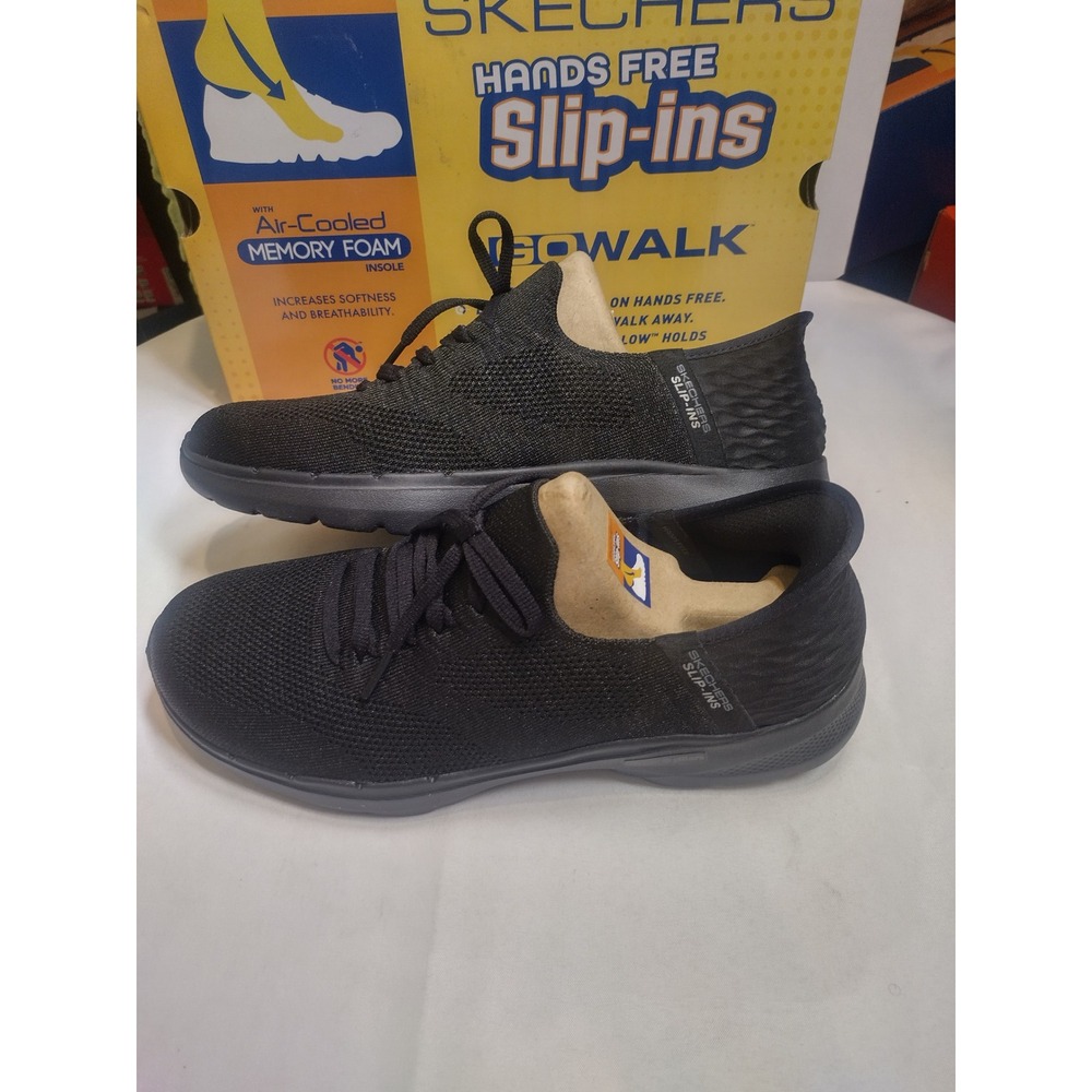 Skechers Hands Free Slip-ins Go Walk 6 Lovely Day Black Sneakers 124568 10.5